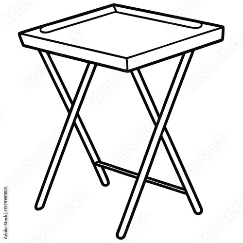 Simple stool illustration isolated on transparent background