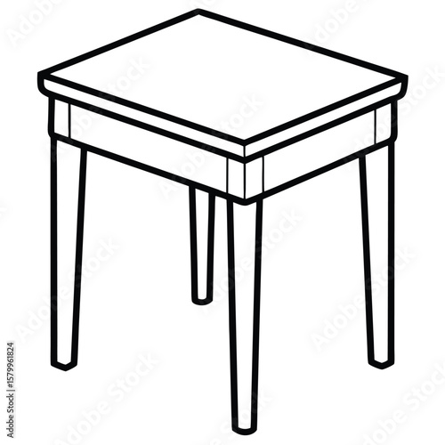 Simple stool illustration isolated on transparent background