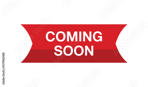 Opening soon ribbon template with megaphone