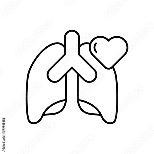 Lung Icon Icon vector stock illustration