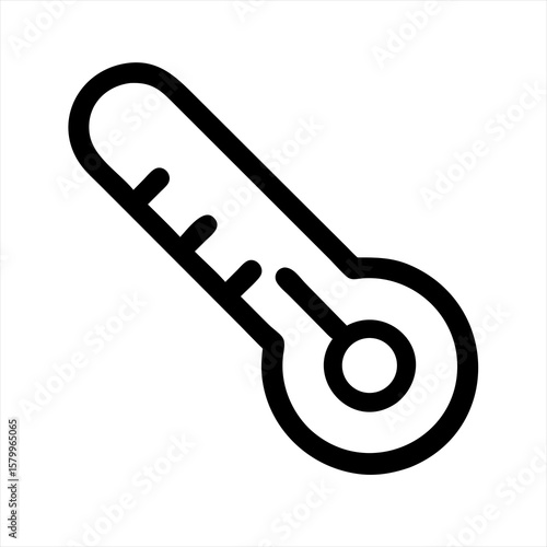 Simple outline of a thermometer temperature check silhouette vector illustration