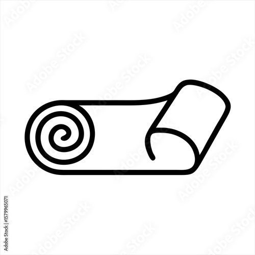 black yoga mat rolled up clip art preview