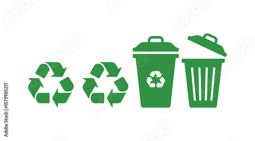 flat icon set recyclable materials plastic environmentally friendly