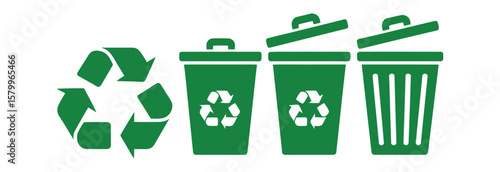 flat icon set recyclable materials plastic environmentally friendly