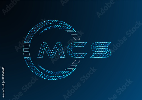 MCS low poly letter logo vector design. MCS lower poly logo design. Low poly logo.