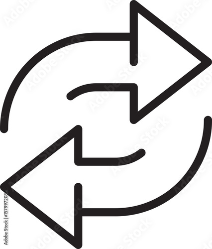 replace icon double reverse arrow exchange linear sign for graphic design, logo, web site, social media, mobile app, ui illustration.