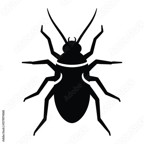 Exterminator Logo Template Silhouette, Vector, Illustration, Outline, Line Art, Icon, White Background.