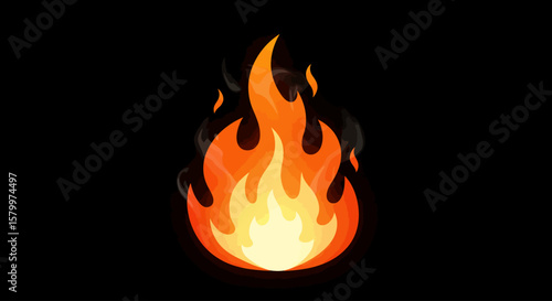 Vibrant Cartoon Flame Icons Collection