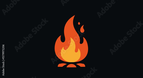 Vibrant Cartoon Flame Icons Collection
