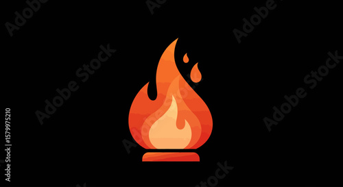 Vibrant Cartoon Flame Icons Collection