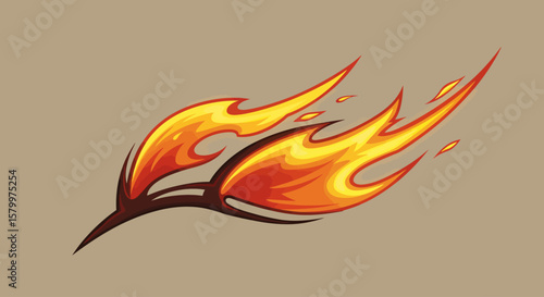 Vibrant Cartoon Flame Icons Collection
