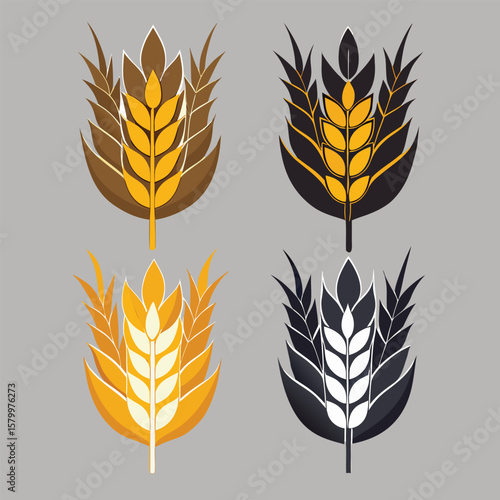 Golden wheat ears symbolize agriculture's bountiful harvest, embodying natural grain for bread and cereal