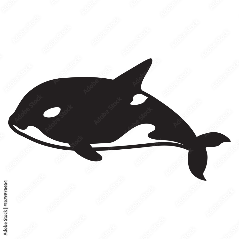 Naklejka premium 横向きシャチのシルエット