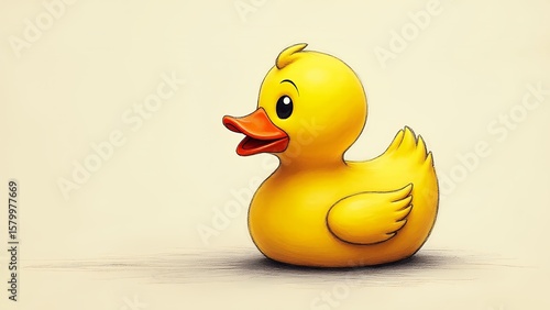 Cartoon yellow rubber duck illustration