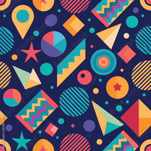 Trendy vector abstract geometric background with circles in Scandinavian retro style, seamless cover. Graphic pattern of simple shapes in gray tones, abstract white mosaic.