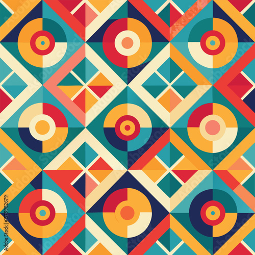 Trendy vector abstract geometric background with circles in Scandinavian retro style, seamless cover. Graphic pattern of simple shapes in gray tones, abstract white mosaic.