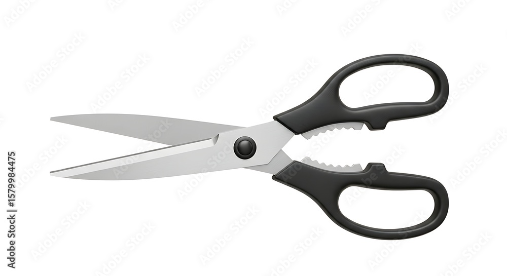 Sharp Steel Scissors with Black Handles for Cutting Paper Sharp Steel Scissors with Black Handles for Cutting Paper