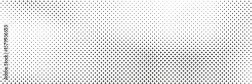 horizontal black halftone of cross or plus sign design for pattern and background.