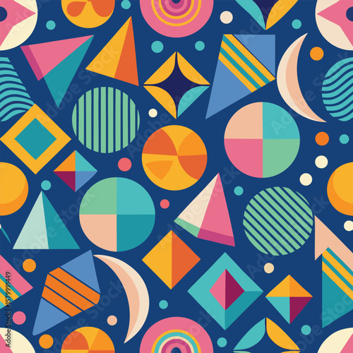 Trendy vector abstract geometric background with circles in Scandinavian retro style, seamless cover. Graphic pattern of simple shapes in gray tones, abstract white mosaic.