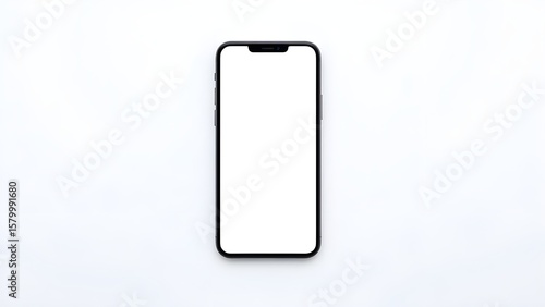 Smartphone with blank screen isolated background view. A smartphone is displayed with a blank screen against a plain background perfect for app mockups or design use.