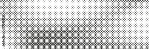 horizontal black halftone of cross or plus sign design for pattern and background.