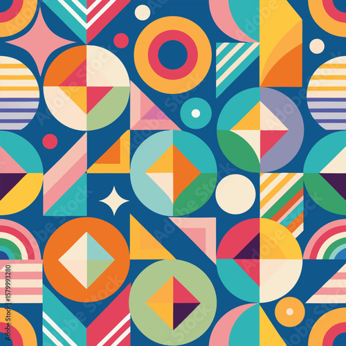 Trendy vector abstract geometric background with circles in Scandinavian retro style, seamless cover. Graphic pattern of simple shapes in gray tones, abstract white mosaic.