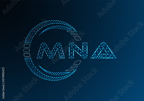 MNA low poly letter logo vector design. MNA lower poly logo design. Low poly logo.
