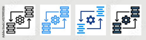 Data Replication Icon Collection Set Multiple Style