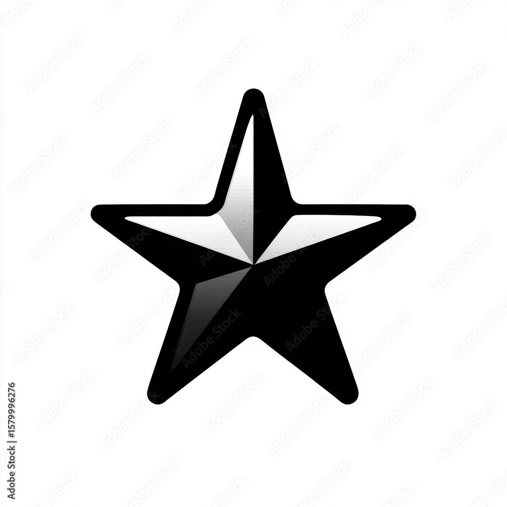 Fototapeta premium Black and White Gradient Five Pointed Star Graphic