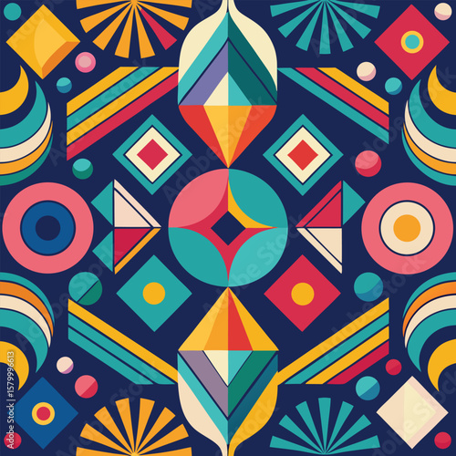 Trendy vector abstract geometric background with circles in Scandinavian retro style, seamless cover. Graphic pattern of simple shapes in gray tones, abstract white mosaic.