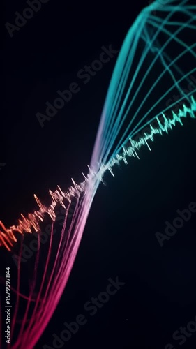 Abstract Audio Waveform Visualization with Dynamic Frequency Spectrum