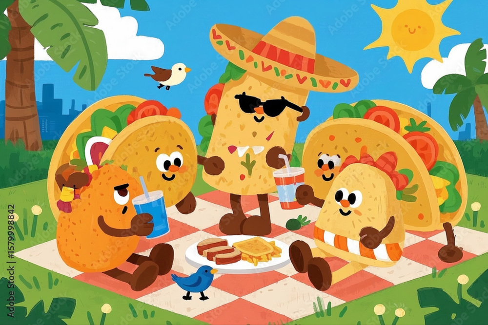 Obraz premium Cute taco party 1390