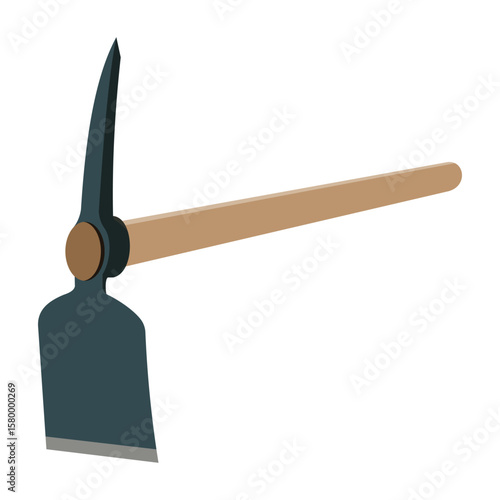 Mattock tool isolated vector illustration