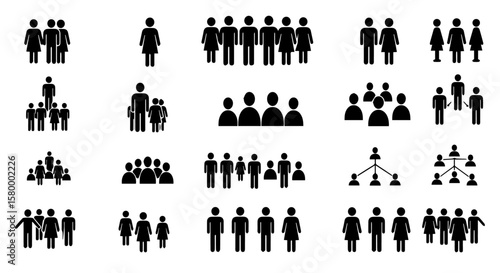 Diverse group and crowd representations offer a visual vocabulary for team, organization, and communication concepts.