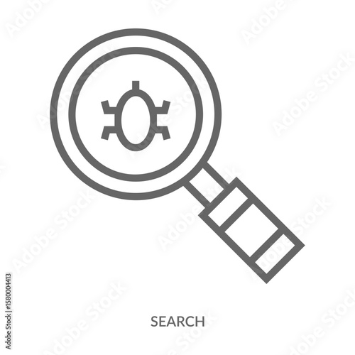 Search Icon Line Style. Design Vector Illustration