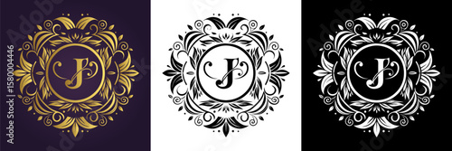 Letter J Luxury Floral Monogram Logo Template (3)