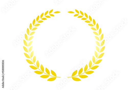 シンプルな金色の月桂冠のイラスト素材