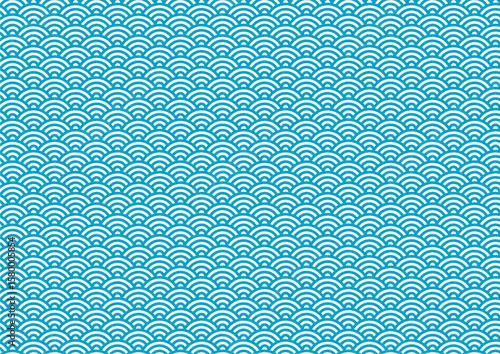 和風な青海波パターンイラスト