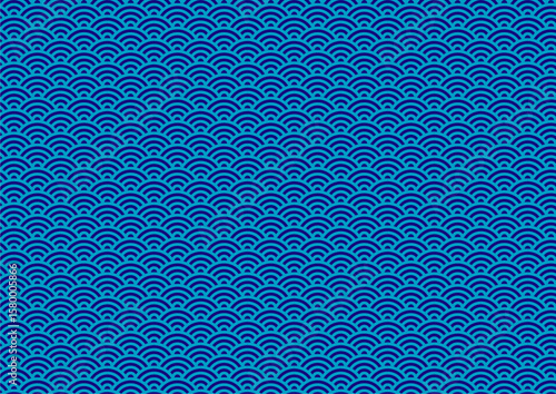 和風な青海波パターンイラスト