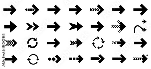 Diverse arrow icons point the way forward in this clear, minimal, graphic representation of direction and flow.