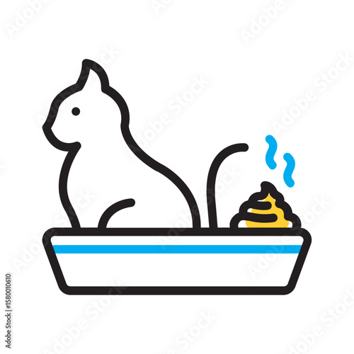 Vector multi color icon for Litterbox