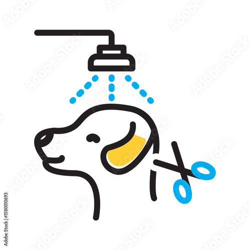 Vector multi color icon for Pet groom