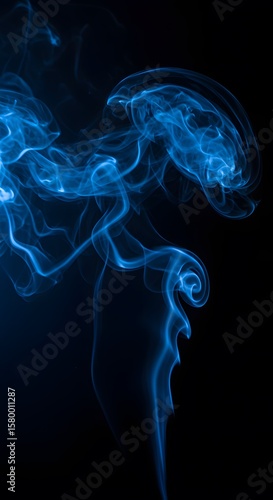 Wallpaper Mural an air of intrigue blue smoke a dark background. wallpaper, shadowy space shrouded in blue haze, The smoke is illuminated with soft, abstract smoke background Torontodigital.ca