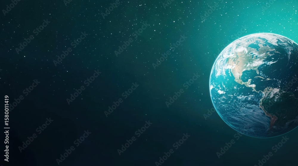 Obraz premium earth Colourful Silhouette Abstract colorful depiction of the Earth silhouette, blending vibrant shades of blue and green.