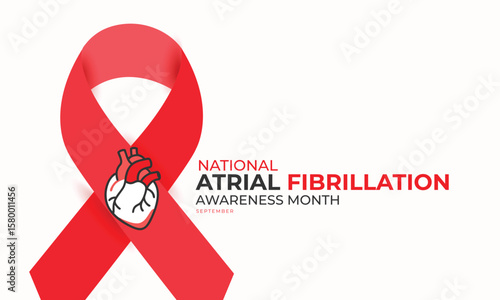 National Atrial Fibrillation Awareness Month. background, banner, card, poster, template. Vector illustration.