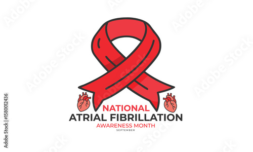 National Atrial Fibrillation Awareness Month. background, banner, card, poster, template. Vector illustration.