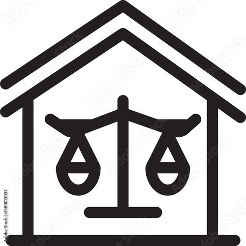 Property law icon with line and simple style