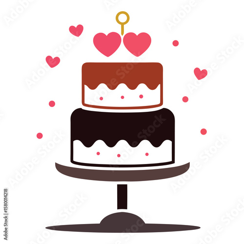 Romantic Two Tiered Cake on a Stand