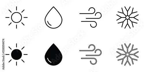 weather icon set. assorted weather. weather logo today. vector eps