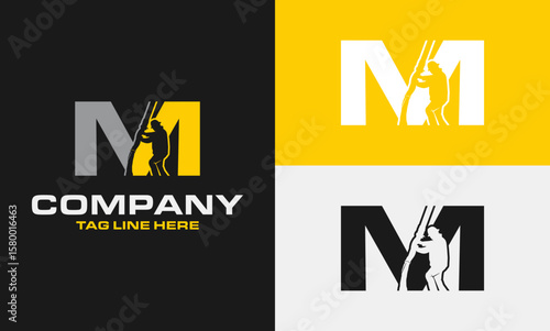 Letter M concrete logo .